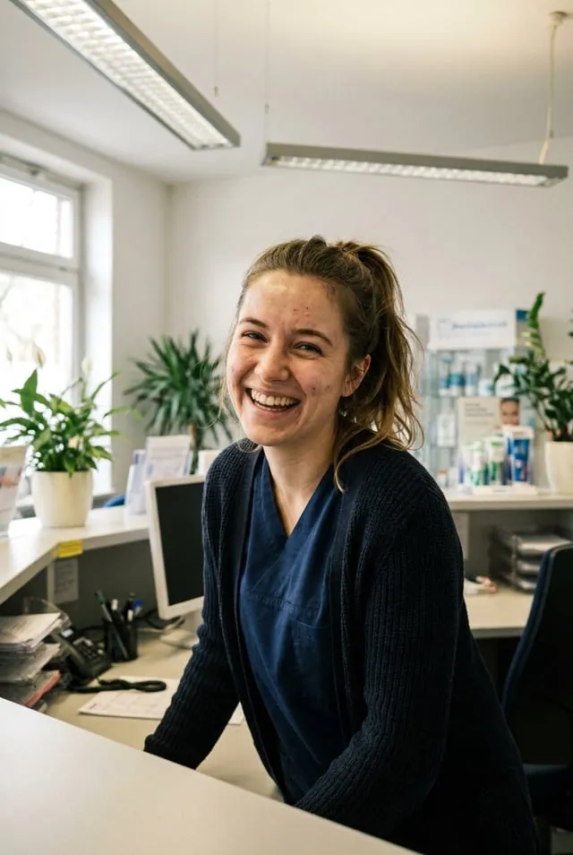 Porträt eines Arbeitnehmers in einem Unternehmen mit betrieblicher Krankenversicherung