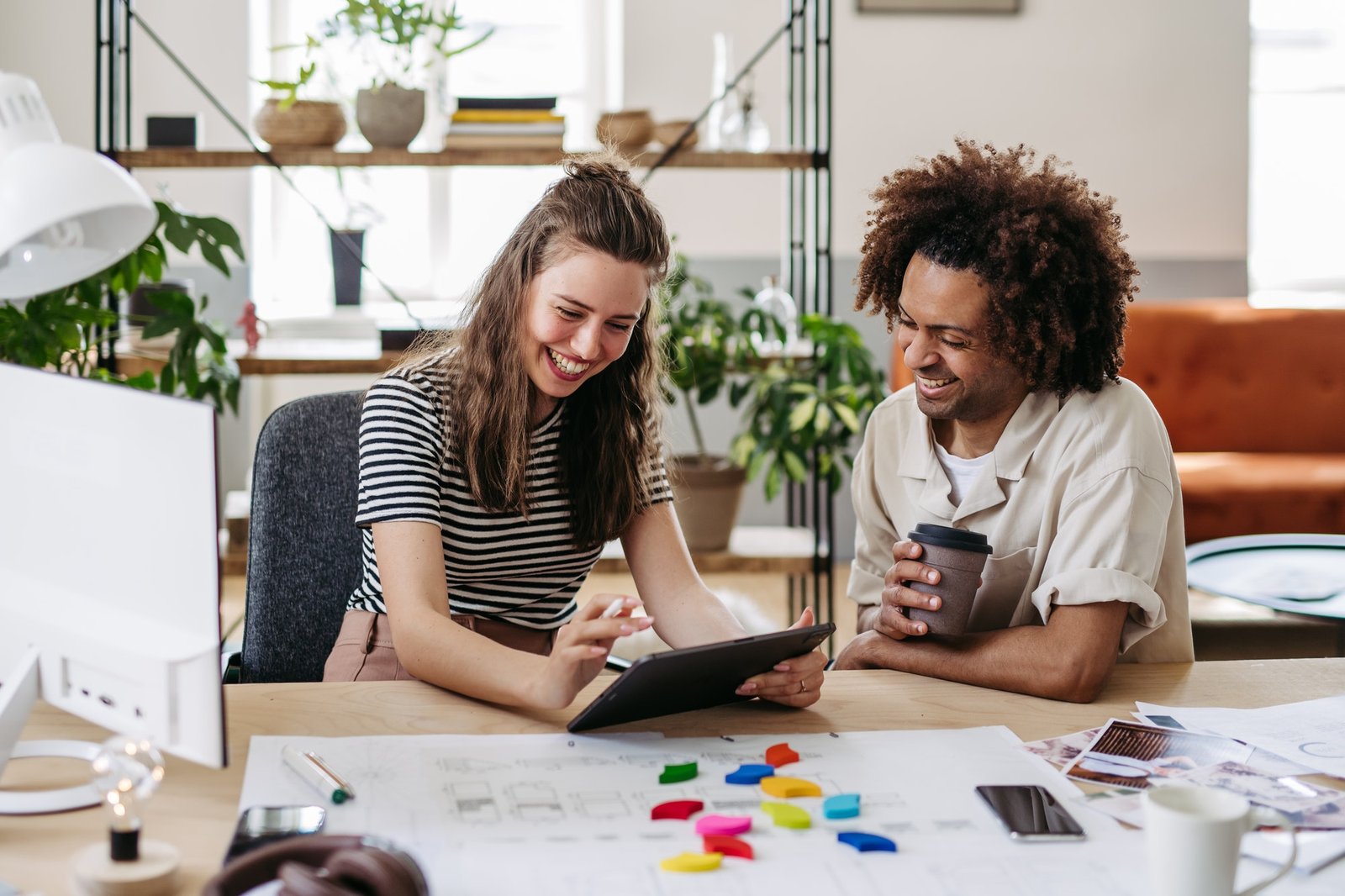 young colleagues working together in startup company